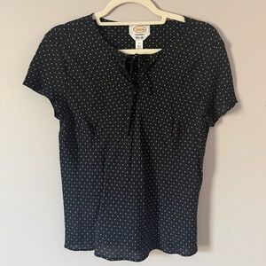 Vintage Talbots 100% Silk Polka Dot Blouse